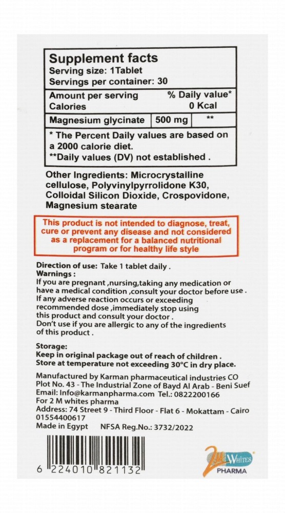 Mag Whites 500mg Magnesium Supplement for Muscle, Joint & Heart Health