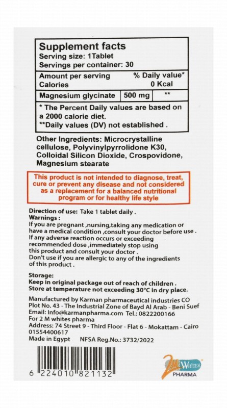 Mag Whites 500mg Magnesium Supplement for Muscle, Joint & Heart Health