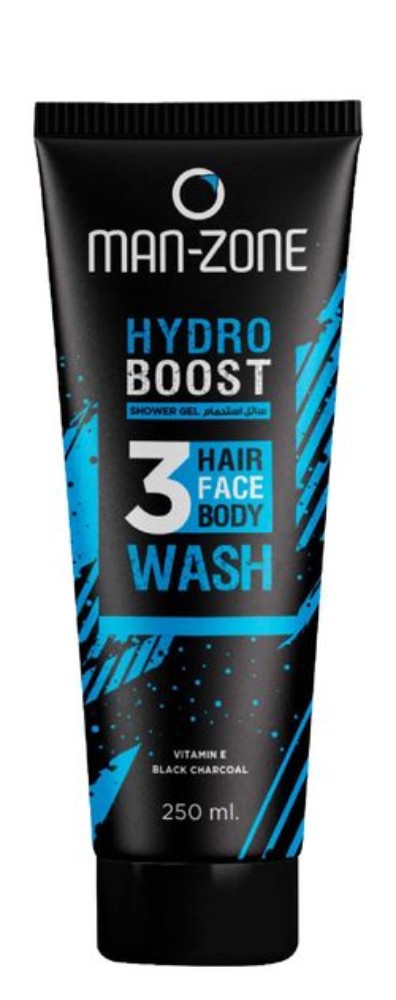Man Zone Hydro Boost Hair, Face & Body Wash with Vitamin E & Black Charcoal