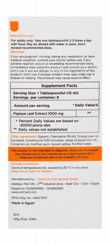 Mandogist Digestion & Immune System Support Supplement Syrup Orange Flavor