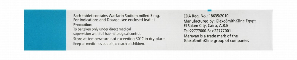 Marevan 3mg Warfarin Sodium