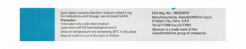 Marevan 3mg Warfarin Sodium