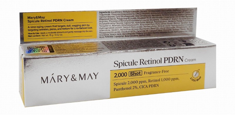 Mary & May Spicule Retinol PDRN Face Cream with Retinol, Panthenol & CICA PDRN - fragrance free