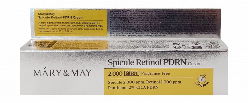 Mary & May Spicule Retinol PDRN Face Cream with Retinol, Panthenol & CICA PDRN - fragrance free