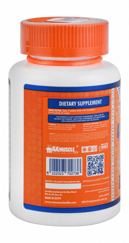 Max Muscle Mega Multi Sport Supplement with Ashwagandha, Korean Ginseng & Maca for Men - iron free