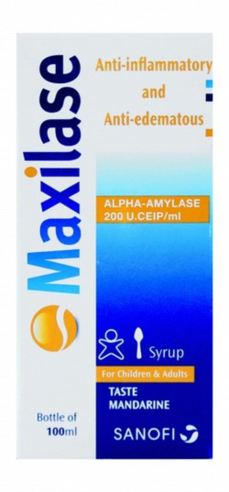 Maxilase 200 U.CEIP/ml Alpha-Amylase Syrup Mandarine Flavor for Adults & Children