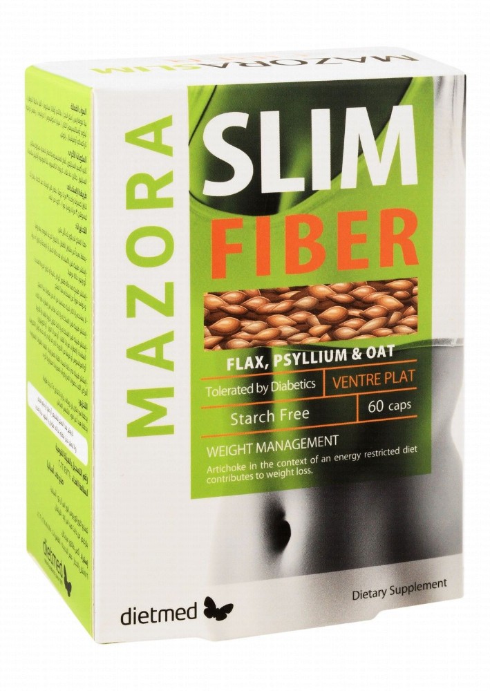 Mazora Slim Fiber Weight Loss Support Supplement with Flax, Psyllium & Oat - starch free