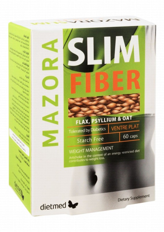 Mazora Slim Fiber Weight Loss Support Supplement with Flax, Psyllium & Oat - starch free