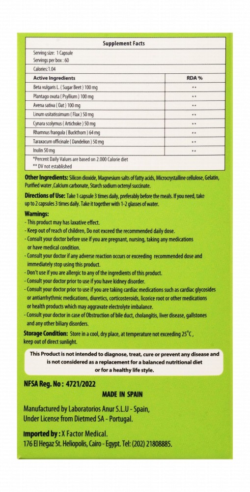 Mazora Slim Fiber Weight Loss Support Supplement with Flax, Psyllium & Oat - starch free