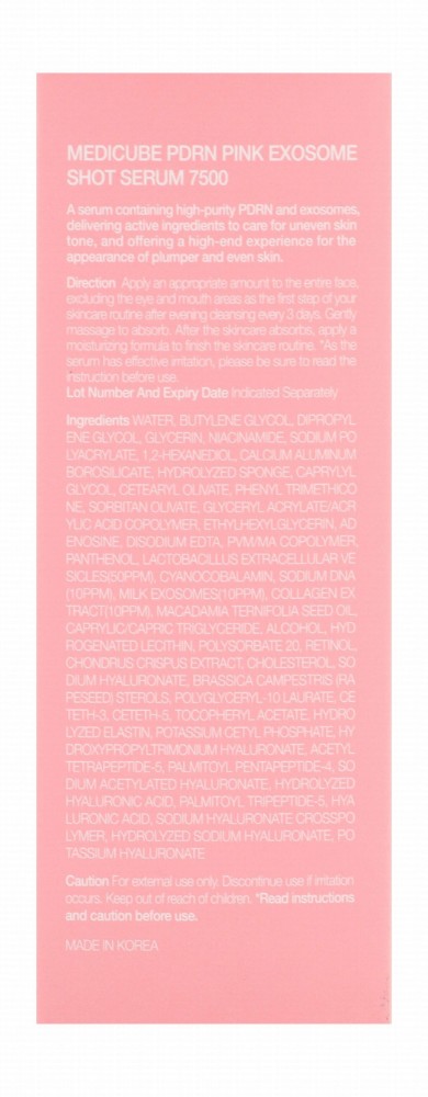 medicube Exosome Shot 7500 Face Serum with PDRN & Pink Collagen