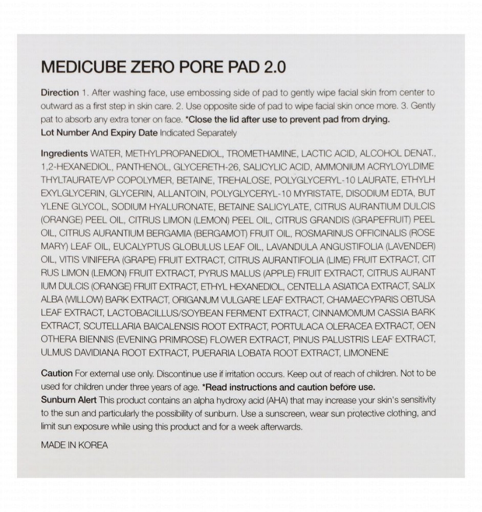 Medicube Face Pads with AHA, BHA & Panthenol