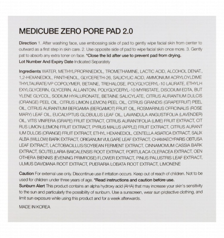 Medicube Face Pads with AHA, BHA & Panthenol