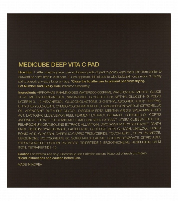 medicube Facial Pads with Vitamin C & Niacinamide