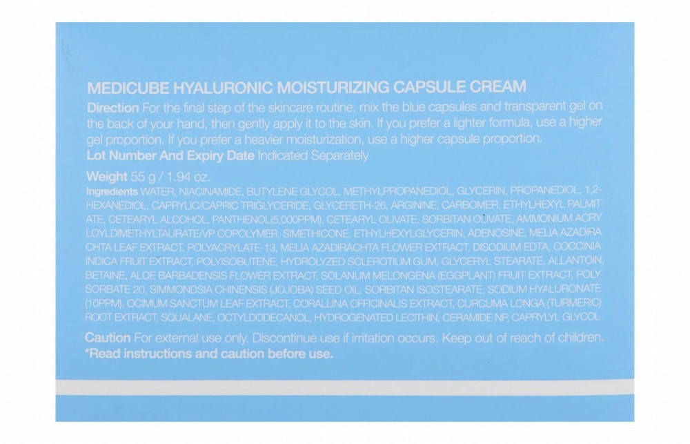 Medicube Moisturizing Face Capsule Cream with Sodium Hyaluronate & Panthenol