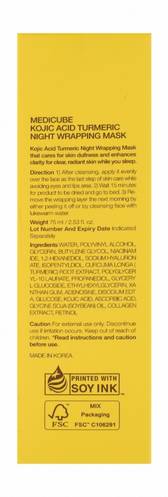 medicube Nourishing & Revitalizing Wrapping Facial Night Mask with Kojic Acid, Turmeric & Vitamin C