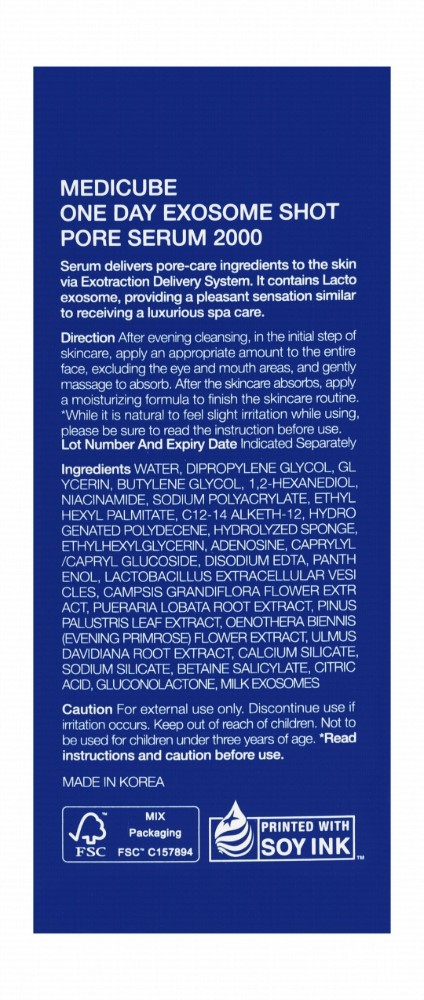 medicube One Day Exosome Shot 2000 Facial Serum with AHA, BHA & PHA