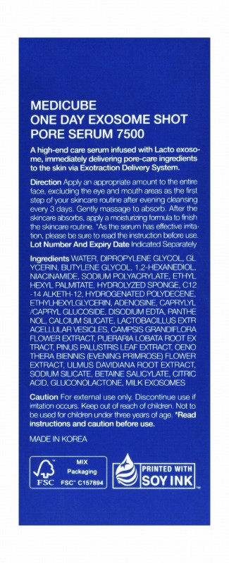 medicube One Day Exosome Shot 7500 Facial Serum with AHA, BHA & PHA