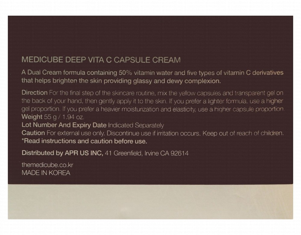 medicube Plus Deep Capsule Face Cream with Vitamin C & Niacinamide