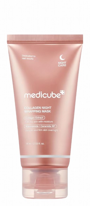 medicube Plus Smoothing & Firming Collagen Wrapping Facial Night Mask with Niacinamide & Ceramide NP