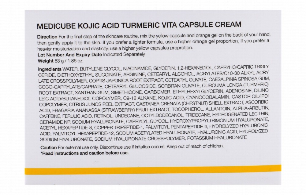 medicube Plus Vita Capsule Face Cream with Kojic Acid, Turmeric & Niacinamide