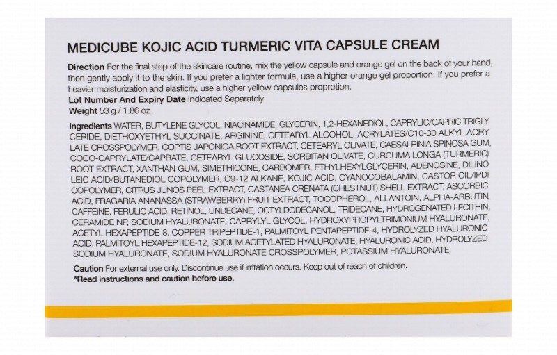 medicube Plus Vita Capsule Face Cream with Kojic Acid, Turmeric & Niacinamide