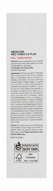medicube Red Toner Plus - non comedogenic