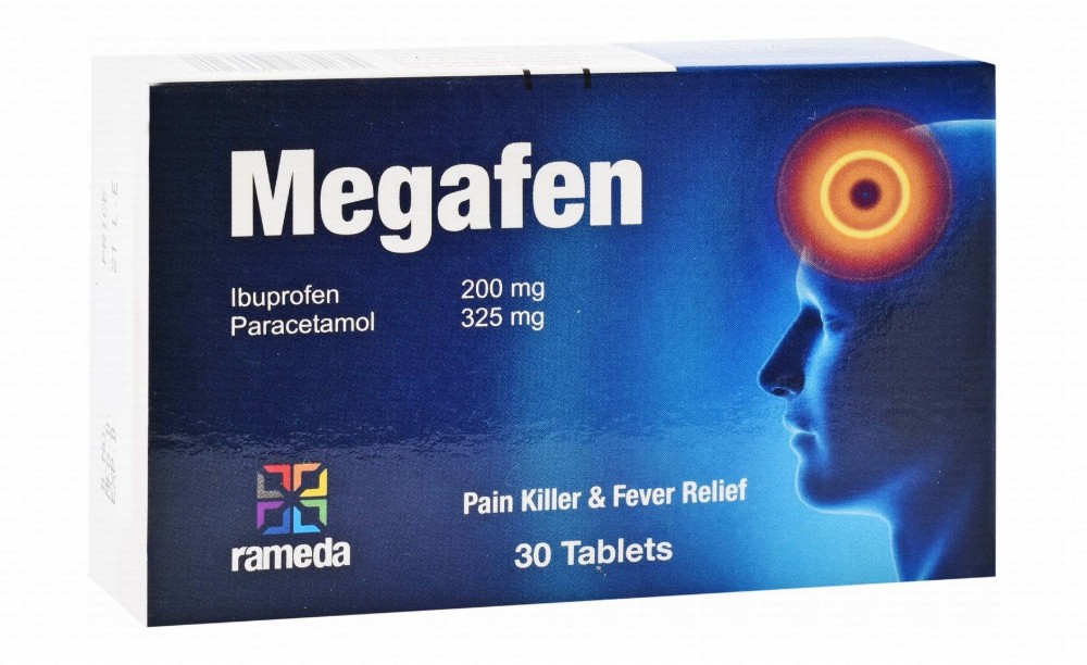 Megafen 200mg Ibuprofen & 325mg Paracetamol Pain Killer
