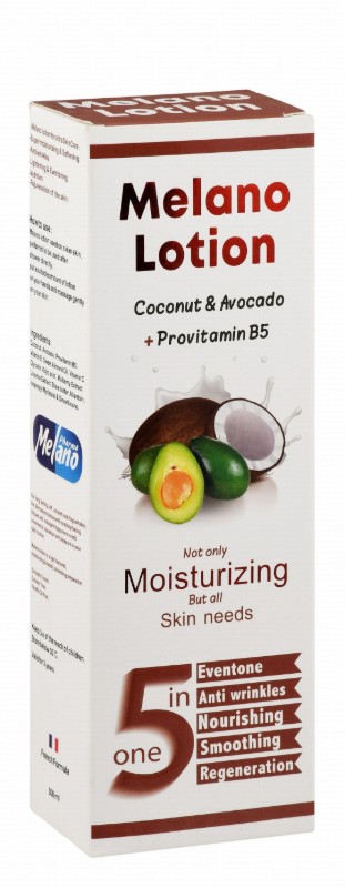 Melano 5in1 Moisturizing, Smoothing Face & Body Lotion with Coconut & Avocado for All Skin Types - paraffin oil free, colorants free