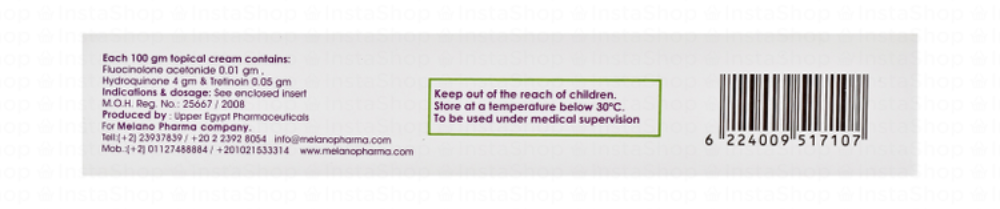 Melanofree 4% Hydroquinone, 0.05% Tretinoin & 0.01% Fluocinolone Acetonide Topical Cream