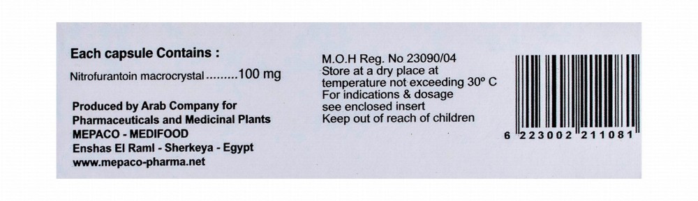 Mepa-Furan 100mg Nitrofurantoin Macrocrystals