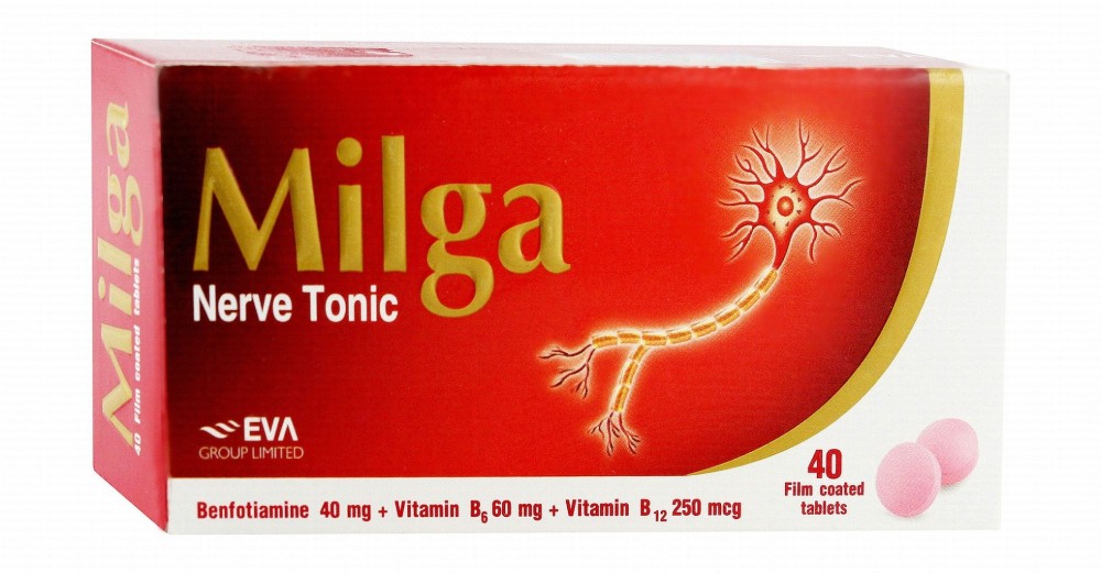 Milga 40mg Benfotiamine, 60mg Vitamin B6 & 250mcg Vitamin B12 Nerve Tonic
