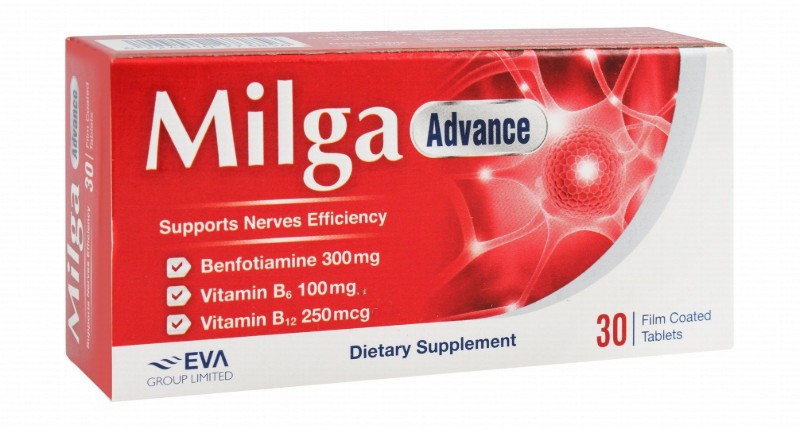 Milga Advance 300mg Benfotiamine Nervous Support Supplement with Vitamin B6 & B12