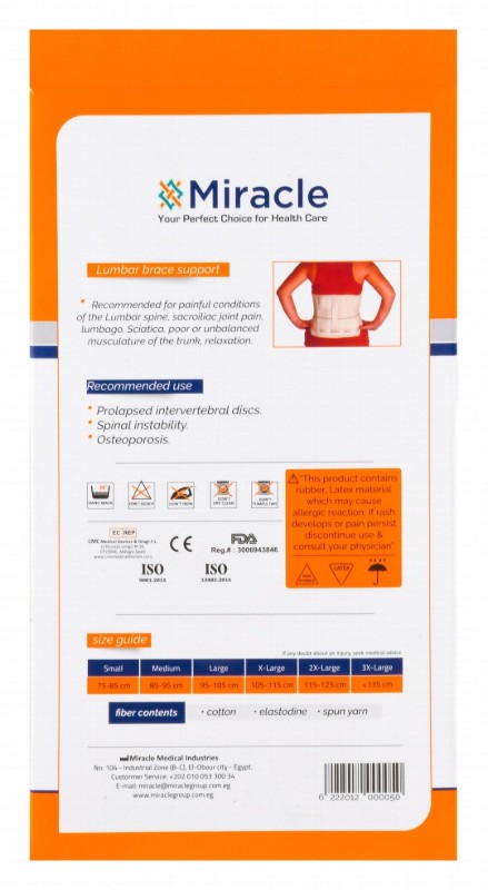 Miracle 0011 2XL Lumbar Brace Support (115-125cm)