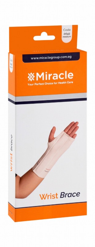 Miracle 0041 Medium White Left Wrist Brace (18-18.5cm)
