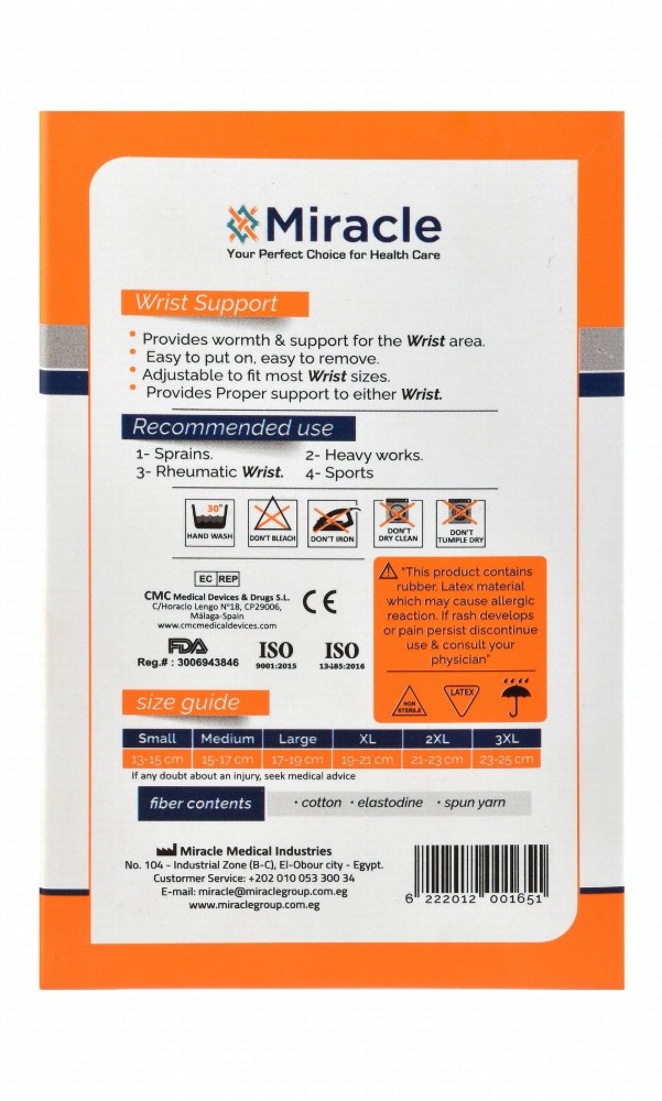 Miracle 0042 2XL Wrist Support (21-23cm)
