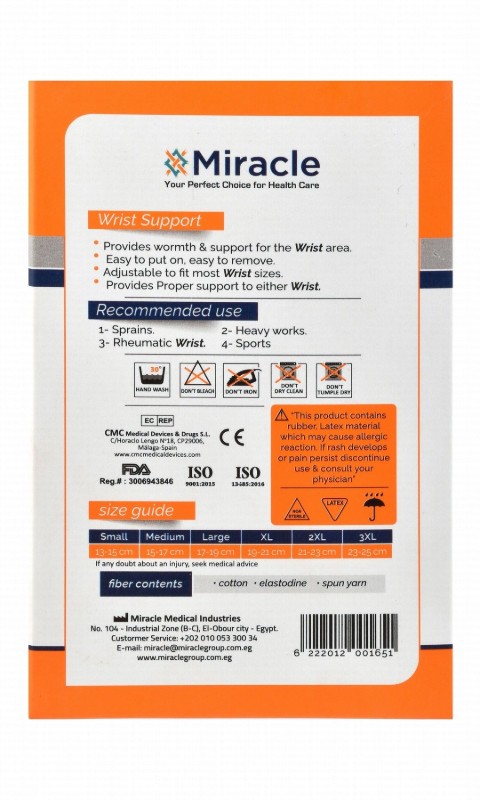 Miracle 0042 2XL Wrist Support (21-23cm)