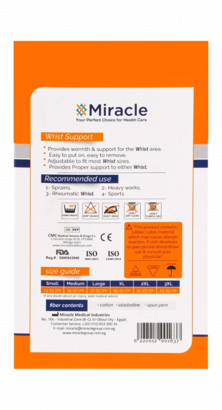 Miracle 0042 Large Cotton Wrist Support