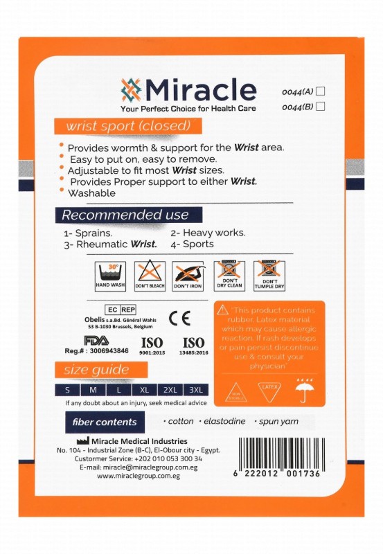 Miracle 0044 3XL Open Wrist Sport