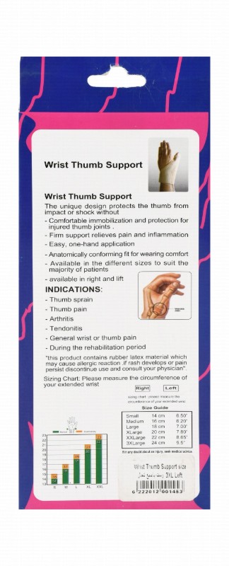 Miracle 3XL Beige 24cm Left Wrist & Thumb Support