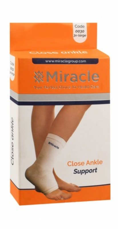 Miracle 3XL White Closed Ankle Support (28-30cm)