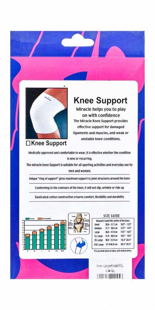 Miracle 3XL White Knee Support (51.9-56.9cm)