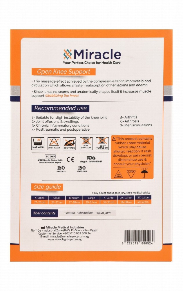 Miracle 3XL White Open Knee Support (51.9-56.9cm)
