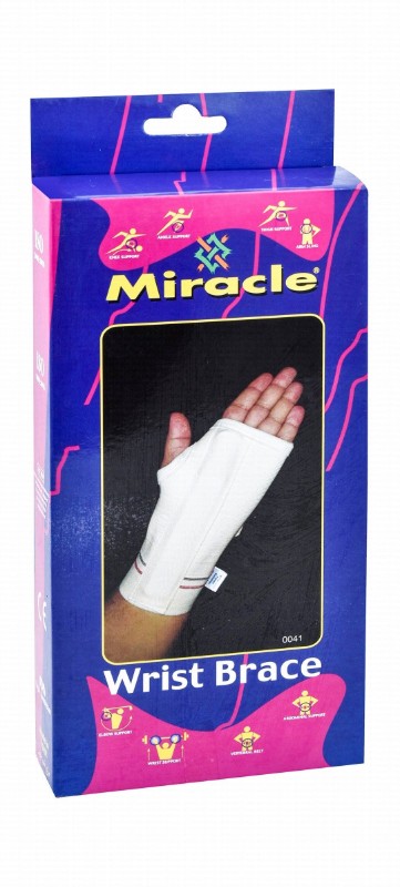 Miracle Small White Left Wrist Brace (17-17.5cm)