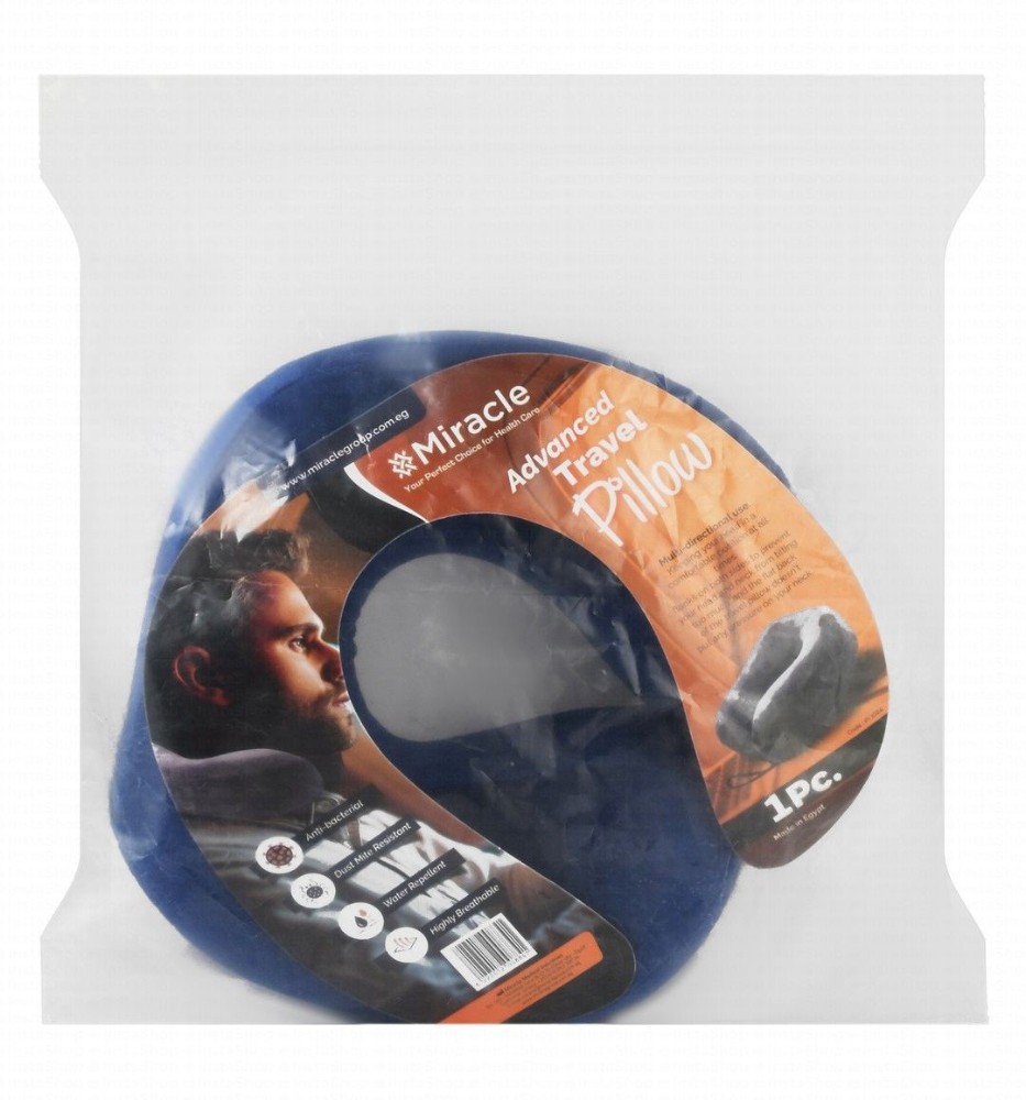 Miracle Water Repellent Blue Antibacterial Travel Neck Pillow