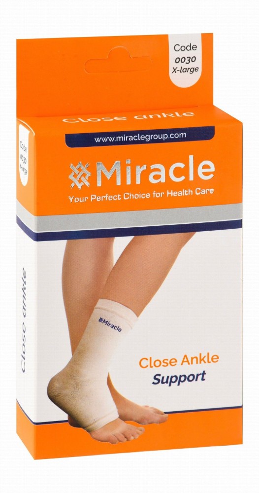 Miracle XL White Closed Ankle Support (25-27cm)