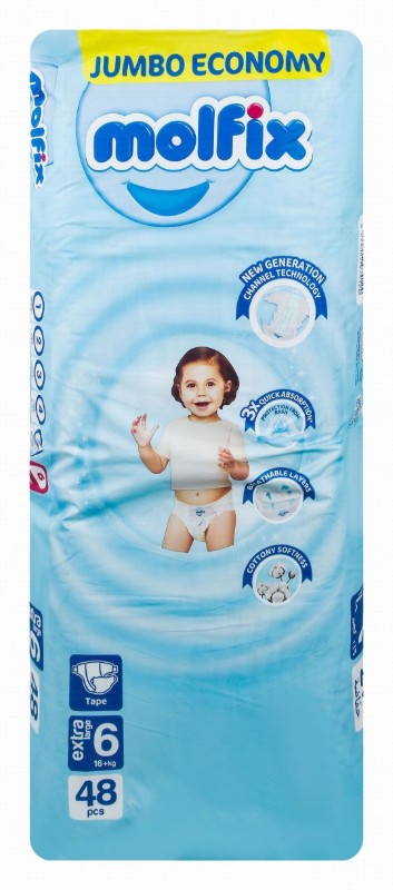 Molfix Hypoallergenic XL Baby Diapers Size 6 (16+ kg) - BPA free, parabens free