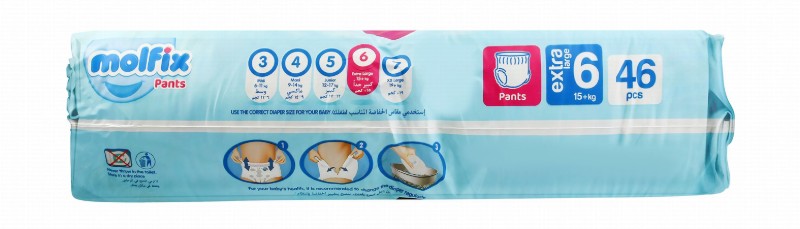 Molfix Jumbo Economy XL Baby Diapers Size 6 (15+kg)