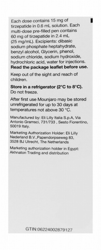 Mounjaro KwikPen 15mg Tirzepatide Pre-Filled Solution Pen for Subcutaneous Injection