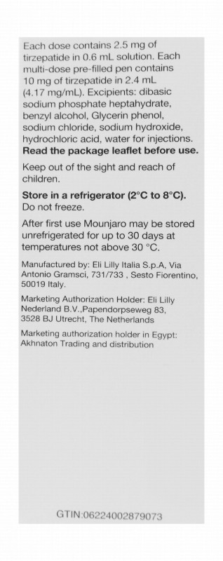 Mounjaro KwikPen 2.5mg Tirzepatide Pre-Filled Solution Pen for Subcutaneous Injection
