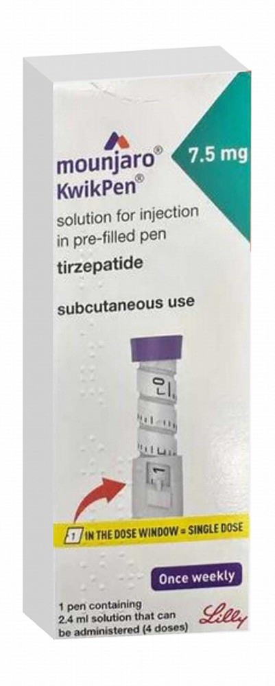 Mounjaro KwikPen 7.5mg Tirzepatide Pre-Filled Solution Pen for Subcutaneous Injection